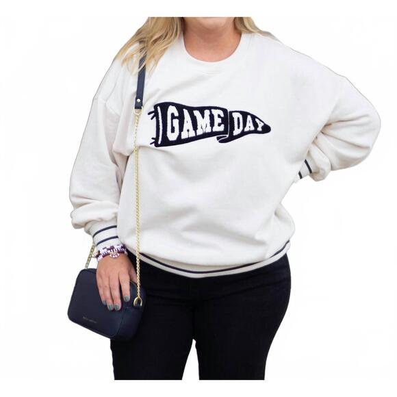 Z SUPPLY Tops - NEW Z SUPPLY oversized let's go sweatshirt in white